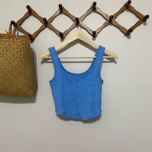 Aerie Light Blue Ribbed Tank Top